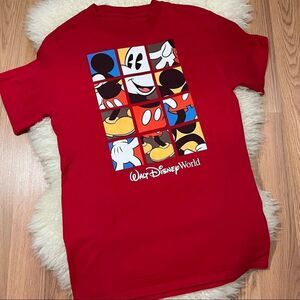 Disney Red Mickey Mouse Puzzle T-shirt M